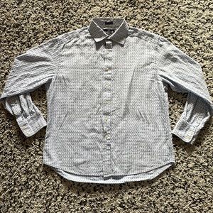 Robert Graham R & G Long Sleeve Button Down Shirt—Size XL, Blue & White